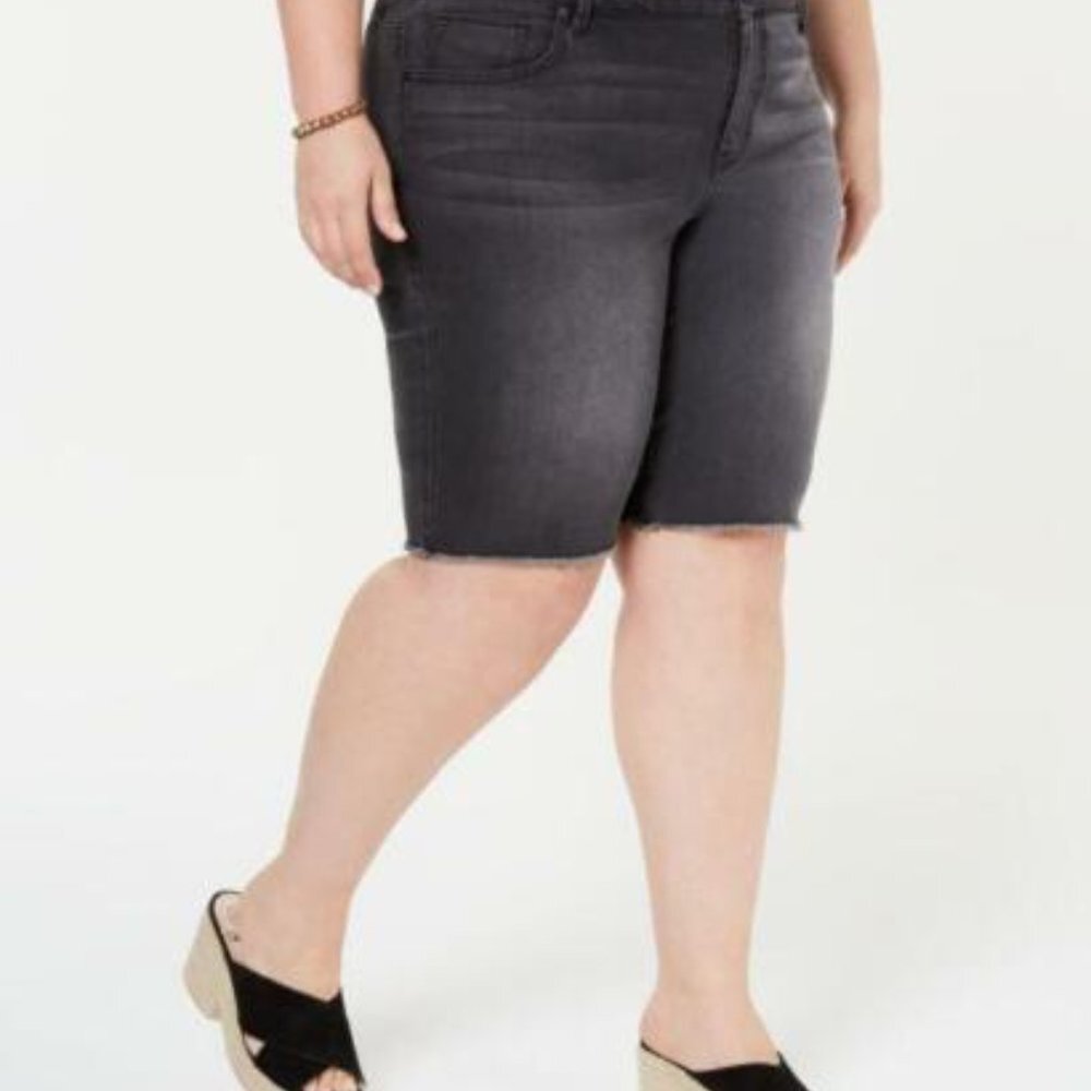 Style‎ & Co women plus size 20W cut off bermuda denim shorts wash black